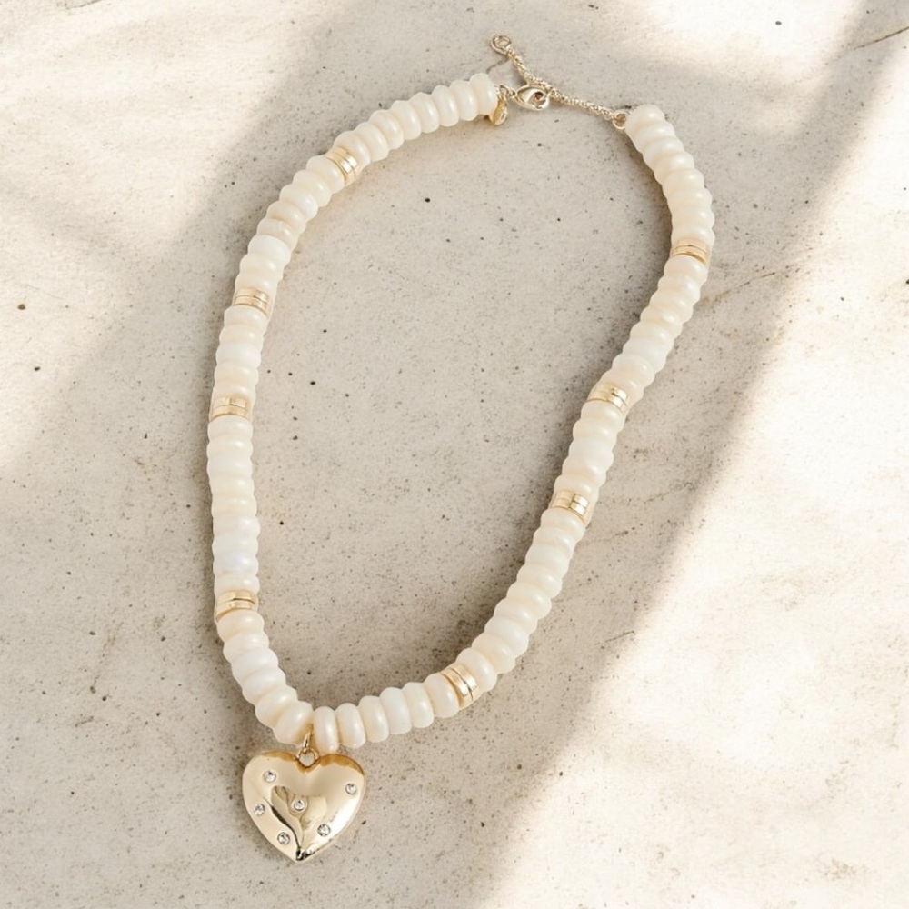 NWT J Crew Factory Beaded pendant necklace Ivory